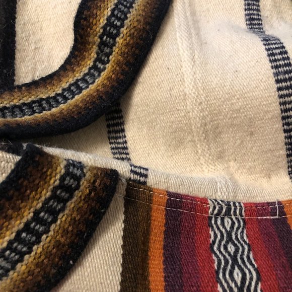 Arte Ecologico Peru Ivory Striped 100% Alpaca Wool Backpack OS - Picture 11 of 14